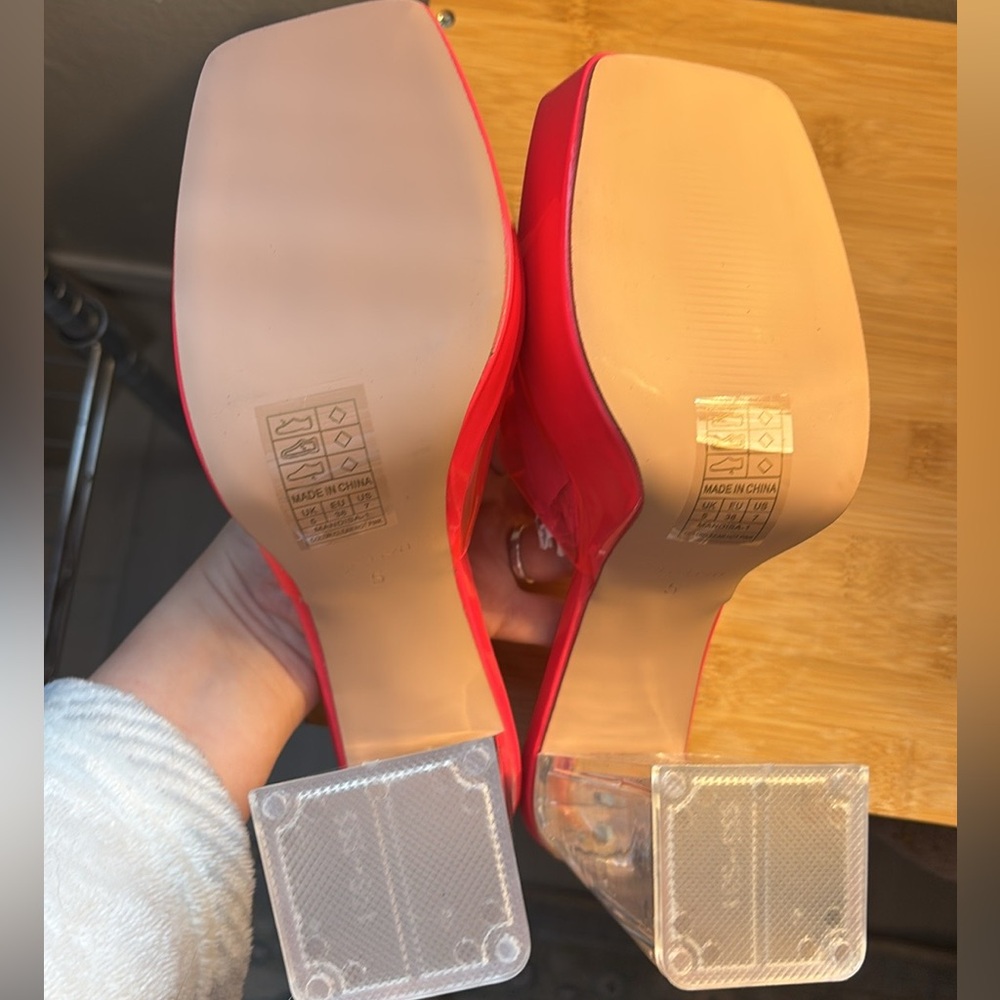 Barbie Pink Acrylic Chunky Heel - Picture 5 of 6